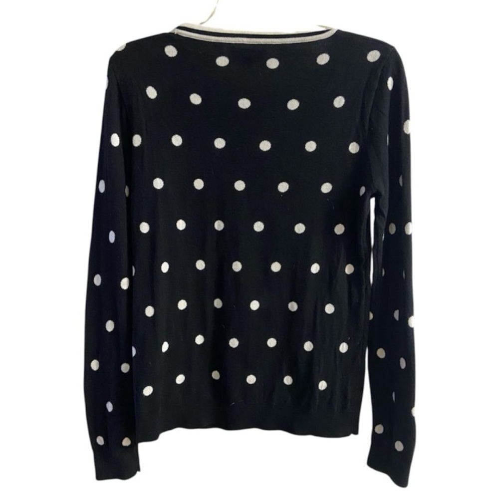J. Crew Black Polka Dot Sweater cotton medium - Picture 2 of 6